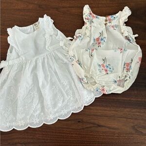 OshKosh B'gosh White and Carters Cream Floral Kids spring bundle